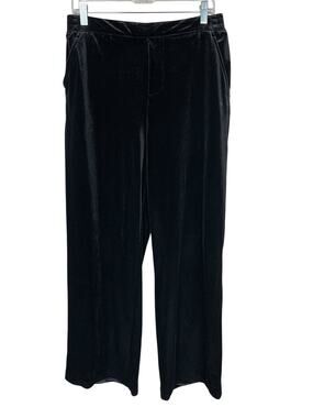 Blank NYC Black Velvet Wide Leg Pants Pull On Pockets High Rise Women's M